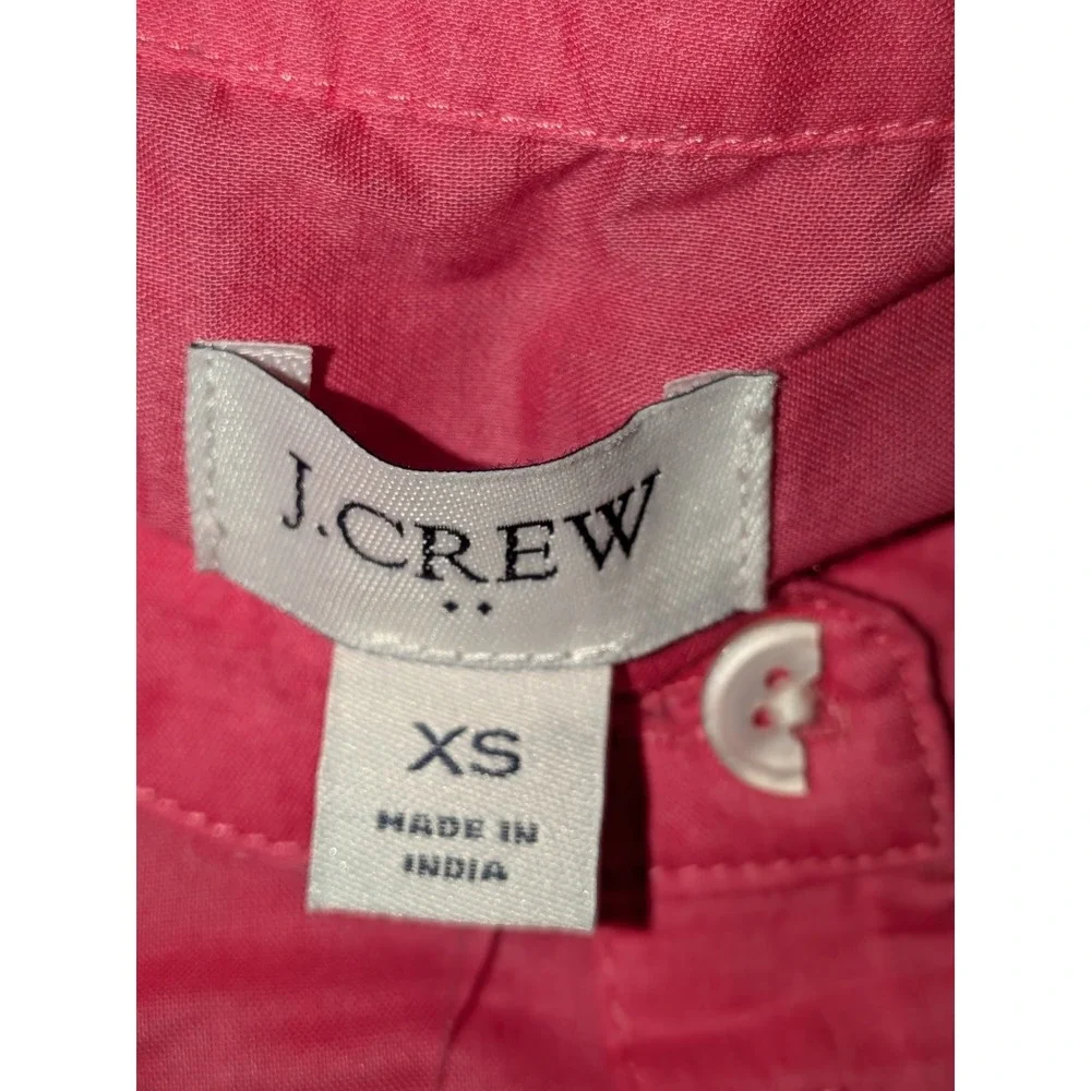 J Crew Pink Eyelet Sleeve Button Up‎ Shirt Top Womens XS NWT $90